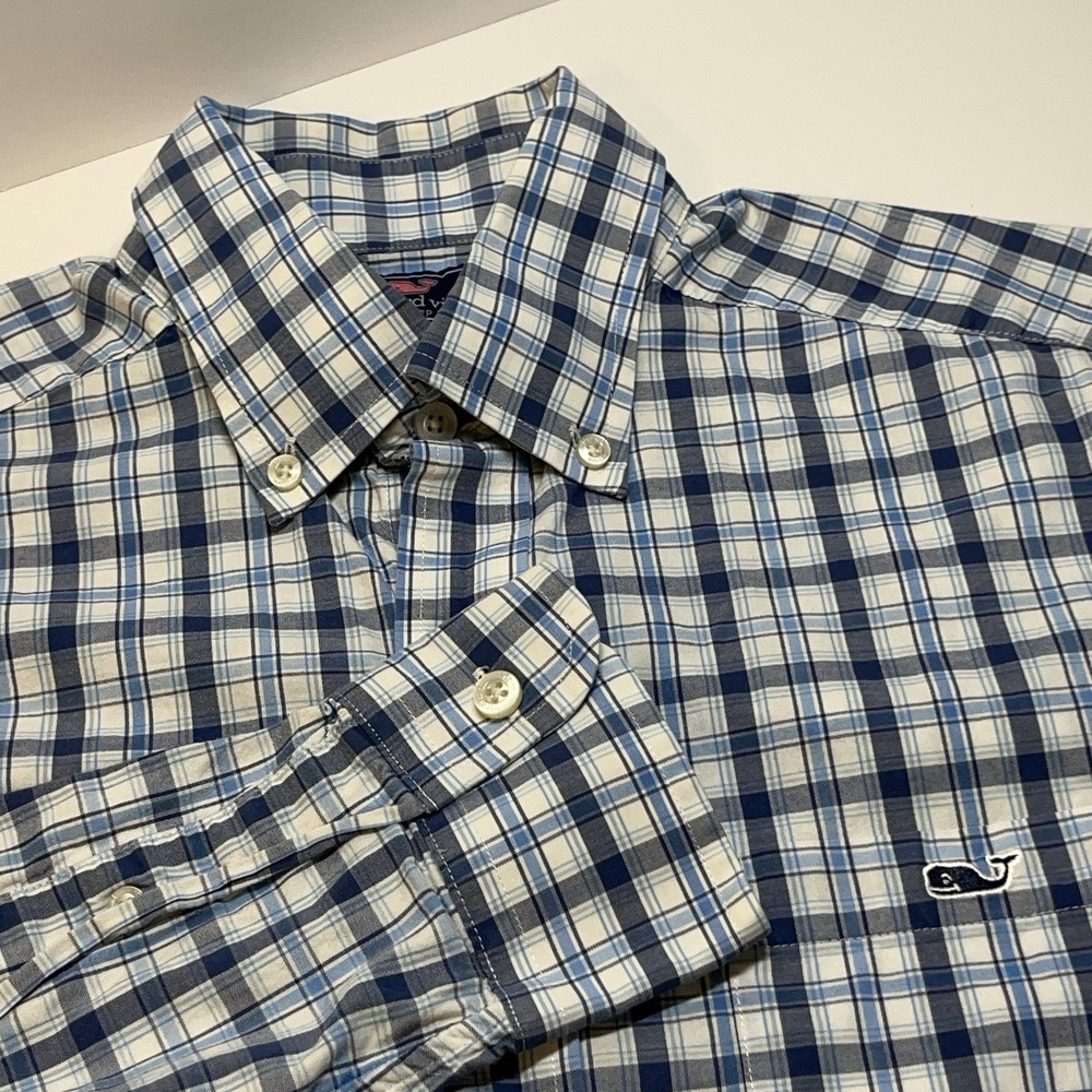Vineyard Vines Whale‎ Slim Fit Tucker Shirt Plaid Long Sleeve Button Up Mens S
